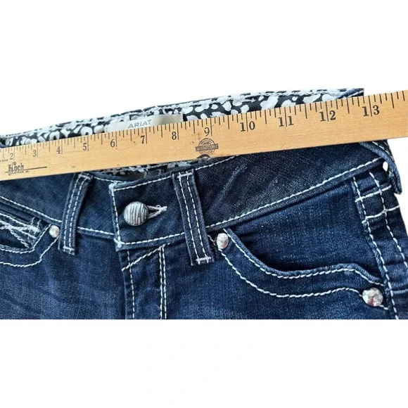 Ariat REAL Denim Lakeshore Bootcut Jeans Rosy Whipstitch Womens 25S 10018351 - Picture 5 of 12